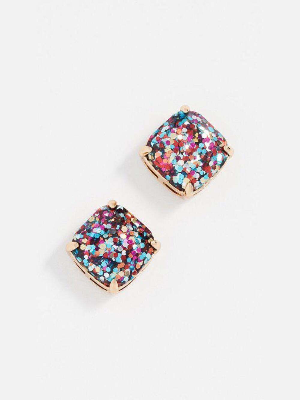 Kate Spade Small Square Stud Earrings Multi Glitter